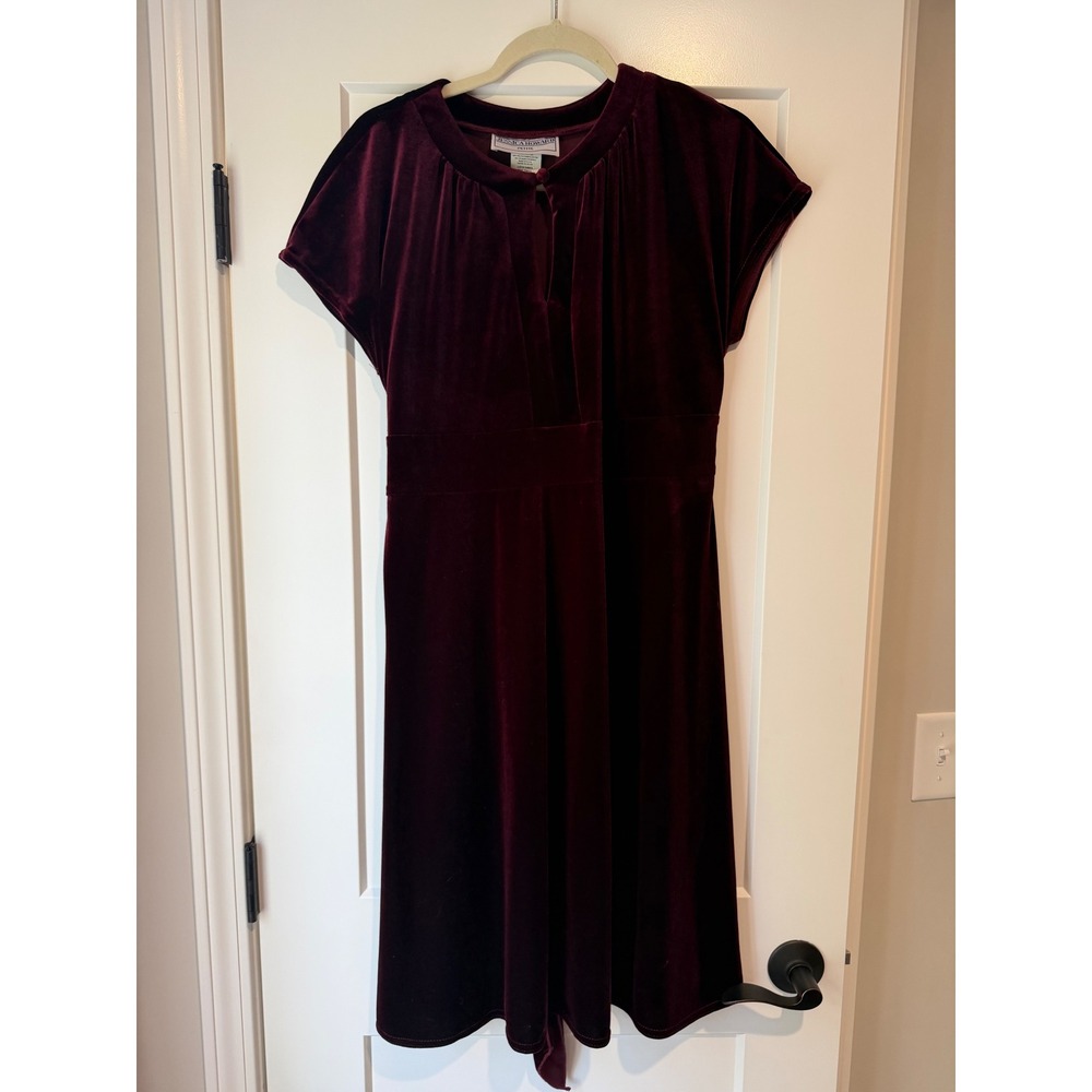 Vintage 90s Burgundy Velvet Dress Jessica Howard Dark Academia Romantic